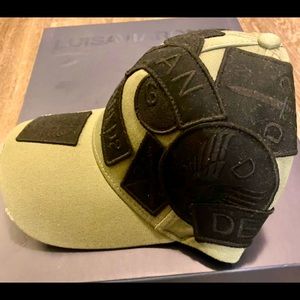 D Squared patchwork hat.